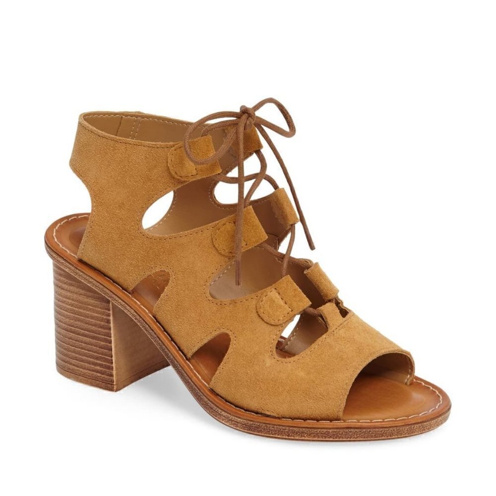 Bella Vita Lace-Up Block Heel Sandal 10